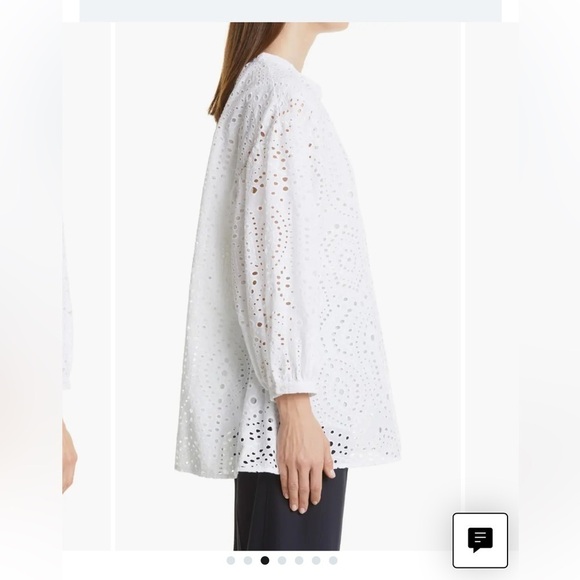 Boss white Bajour eyelet oversized blouse - Picture 5 of 15